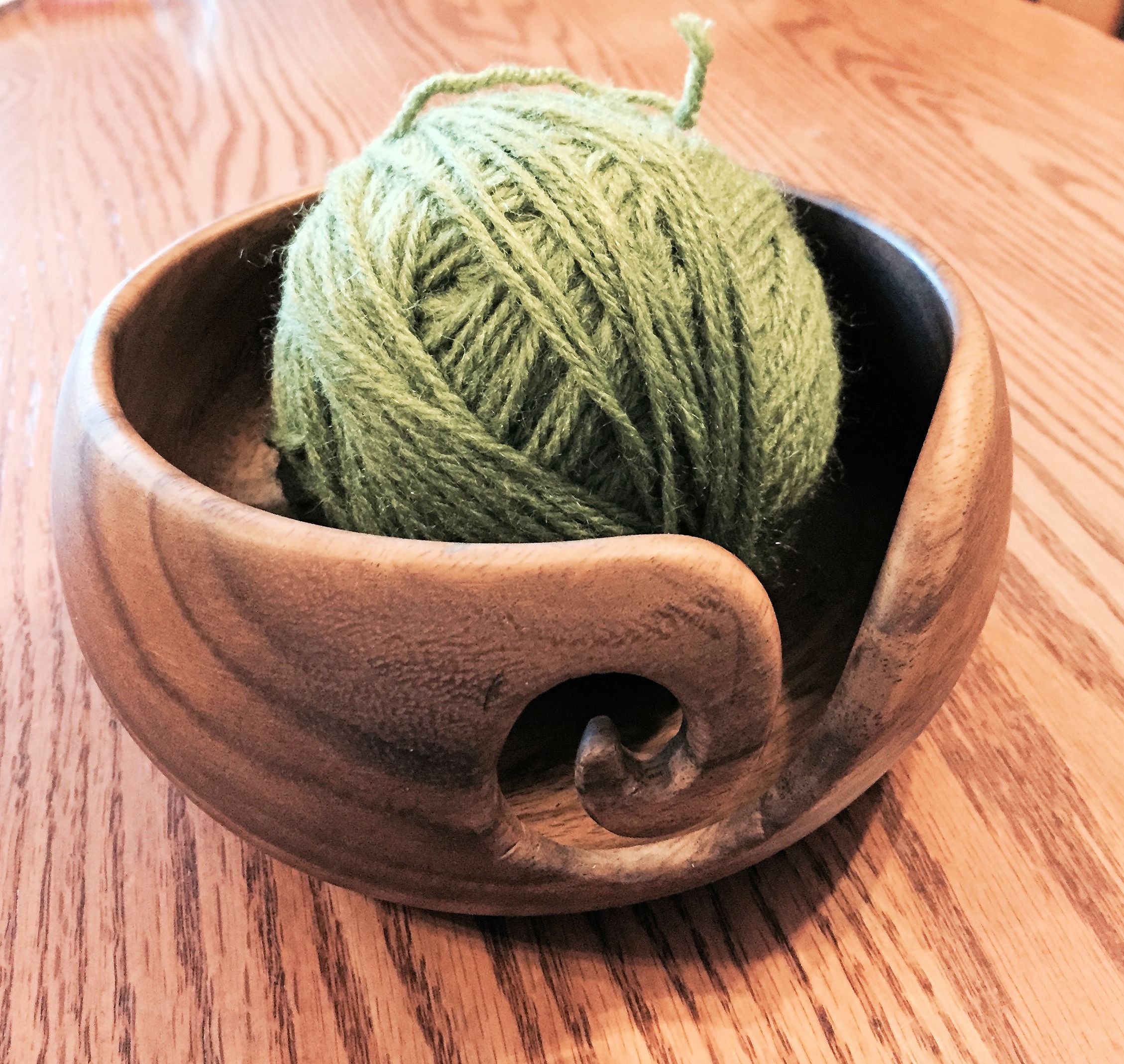 Yarn Bowl-6"x 3" Mango Wooden Handmade Yarn Holder for Knitting & Crocheting 