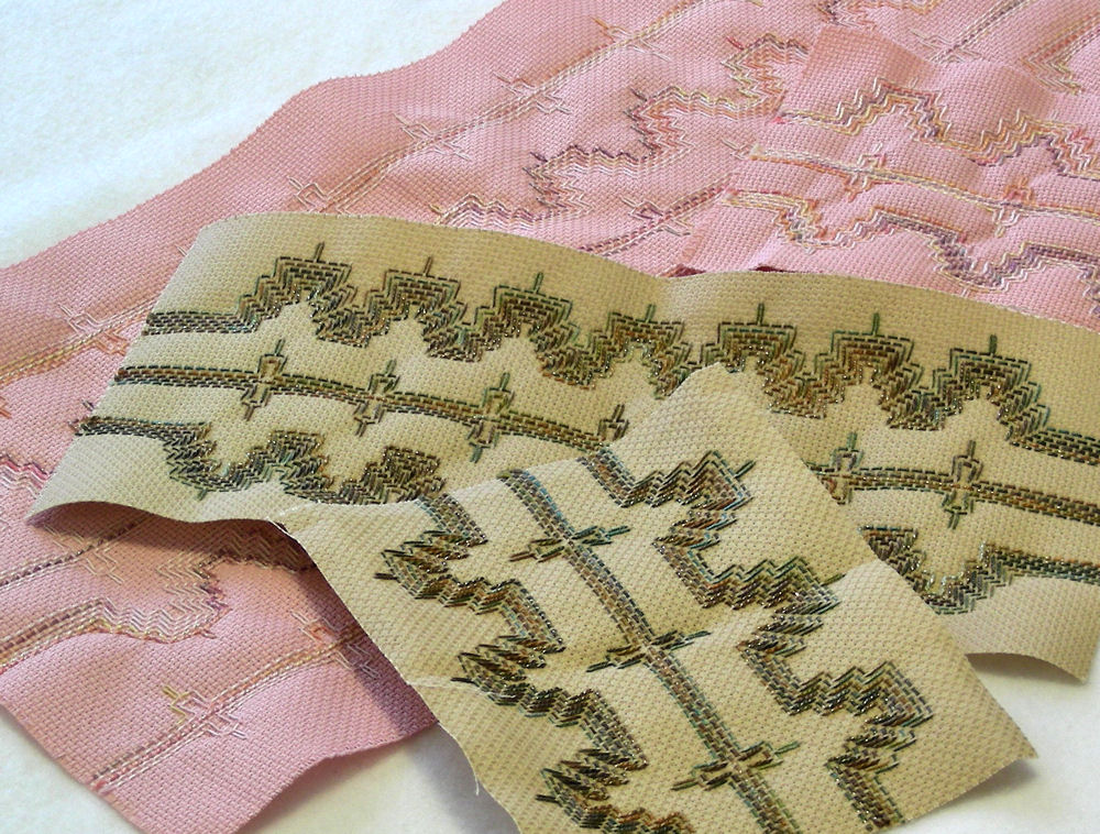 Swedish weaving needlework pieces