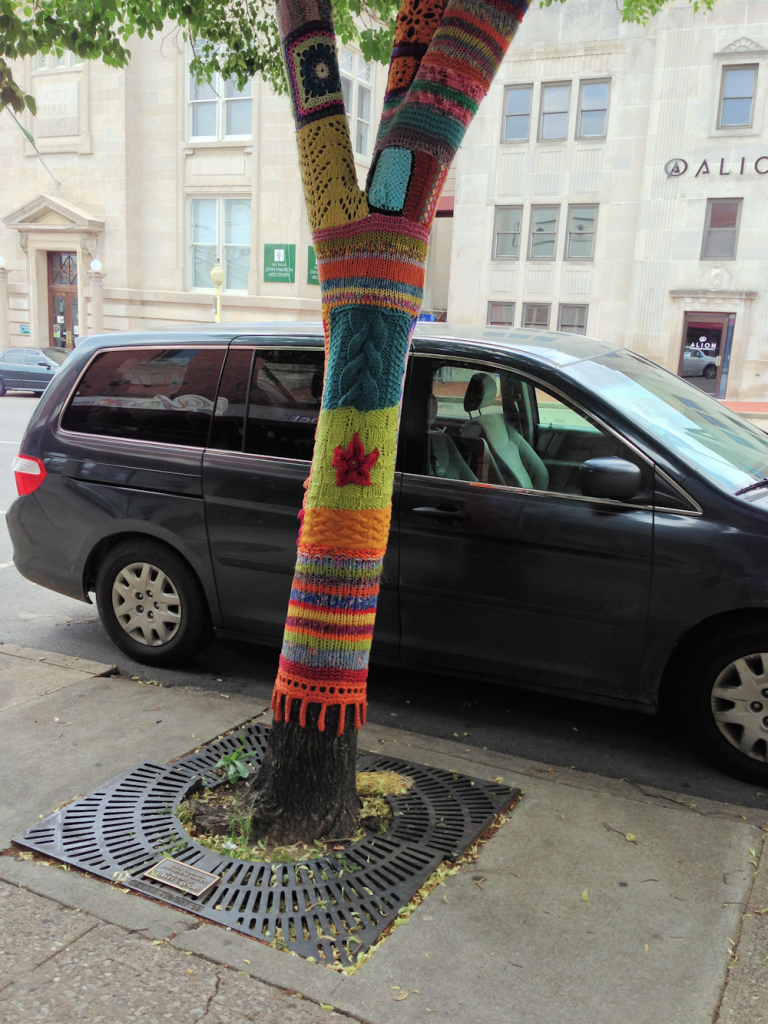 Yarn bombing