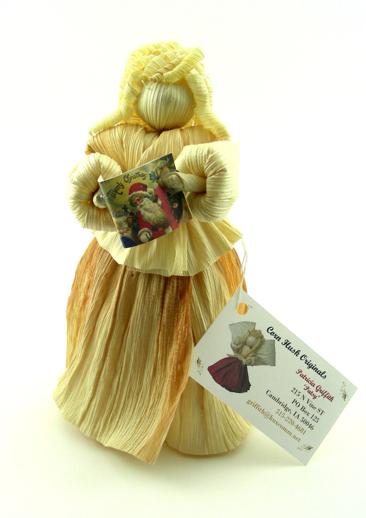 One of the sellers I like to visit each year is Patricia Griffith of Cambridge, Iowa, who designs original corn husk dolls.