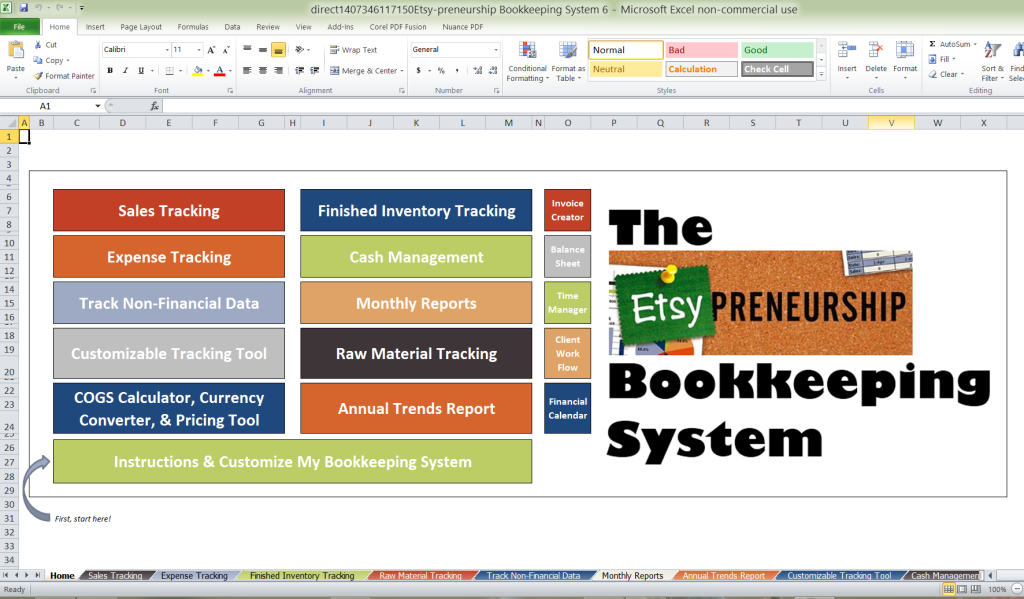 Etsy-preneurship Bookkeeping System