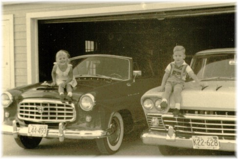 My younger brother, Mark, and I were probably four and three years old, respectively, in this photo. In this photo I'm wearing a sun dress and he is wearing Lederhosen, styles we continued to wear through the years.