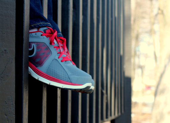 Red Gray Sneakers Jeans Through a Wooden Bridge - Fine Art Photo Print Home Wall Decor by Rose Clearfield on Etsy, https://www.etsy.com/listing/161239365/red-gray-sneakers-jeans-through-a-wooden